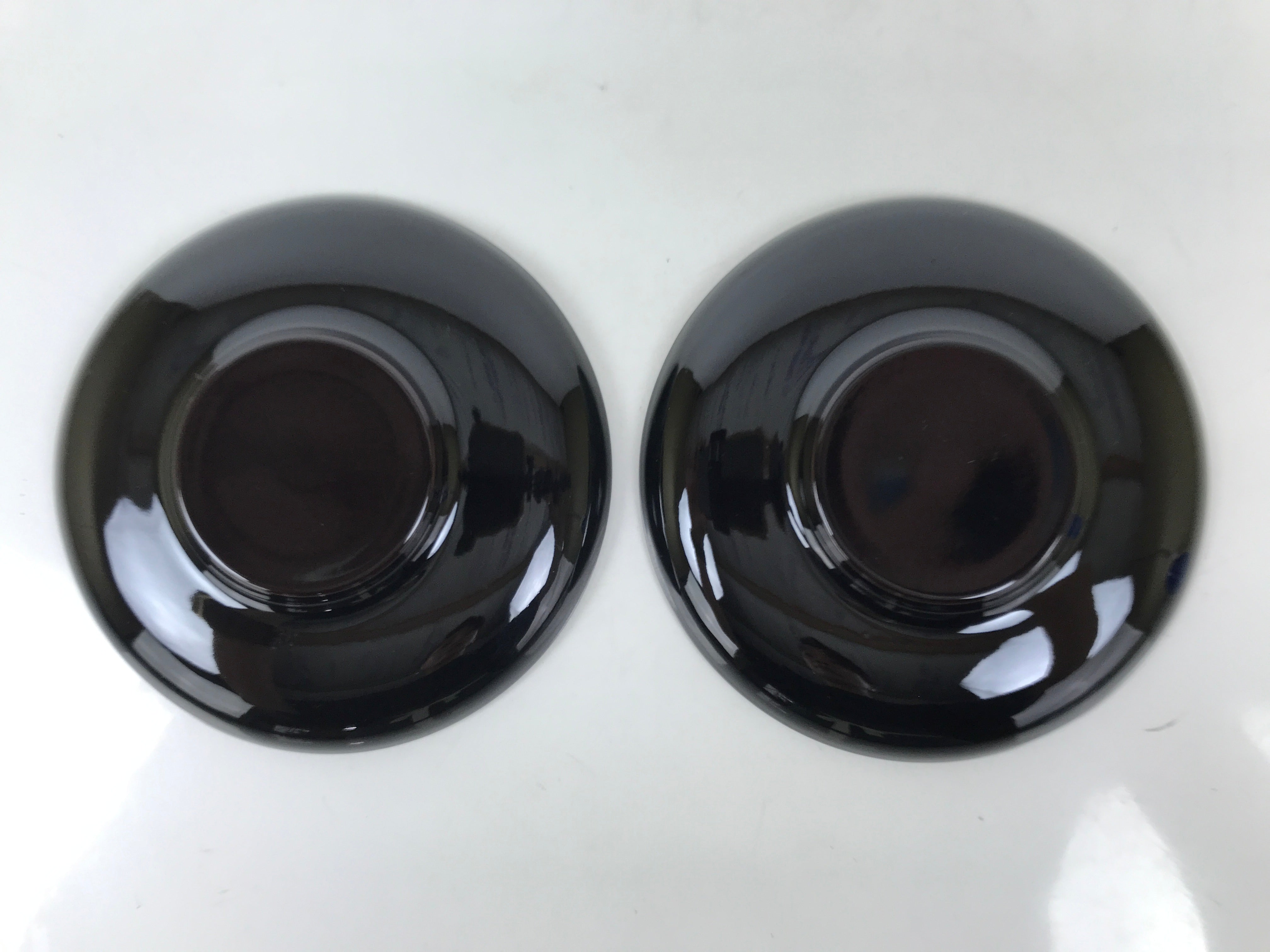 Japanese Lacquered Wood Drink Saucer Chataku Coaster 5pc Black Butterfly L536