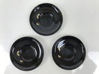 Japanese Lacquered Wood Drink Saucer Chataku Coaster 5pc Black Butterfly L536