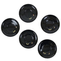 Japanese Lacquered Wood Drink Saucer Chataku Coaster 5pc Black Butterfly L536