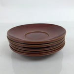 Japanese Lacquered Wood Drink Saucer Vtg Chataku Coaster 5pc Shunkei Nuri L335