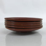 Japanese Lacquered Wood Drink Saucer Vtg Chataku Coaster 5pc Shunkei Nuri L335