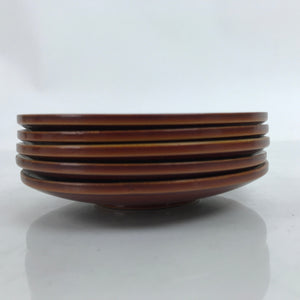 Japanese Lacquered Wood Drink Saucer Vtg Chataku Coaster 5pc Shunkei Nuri L335