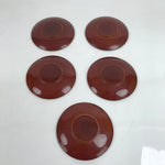 Japanese Lacquered Wood Drink Saucer Vtg Chataku Coaster 5pc Shunkei Nuri L335