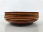 Japanese Lacquered Wood Drink Saucer Vtg Chataku Coaster 5pc Shunkei Nuri L535