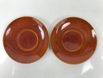 Japanese Lacquered Wood Drink Saucer Vtg Chataku Coaster 5pc Shunkei Nuri L535