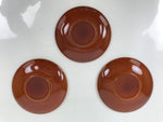 Japanese Lacquered Wood Drink Saucer Vtg Chataku Coaster 5pc Shunkei Nuri L535