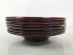 Japanese Lacquered Wood Drink Saucer Vtg Chataku Coaster 6pc Shunkei Nuri L537