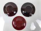 Japanese Lacquered Wood Drink Saucer Vtg Chataku Coaster 6pc Shunkei Nuri L537