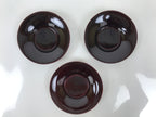 Japanese Lacquered Wood Drink Saucer Vtg Chataku Coaster 6pc Shunkei Nuri L537