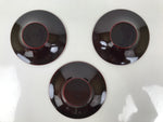 Japanese Lacquered Wood Drink Saucer Vtg Chataku Coaster 6pc Shunkei Nuri L537
