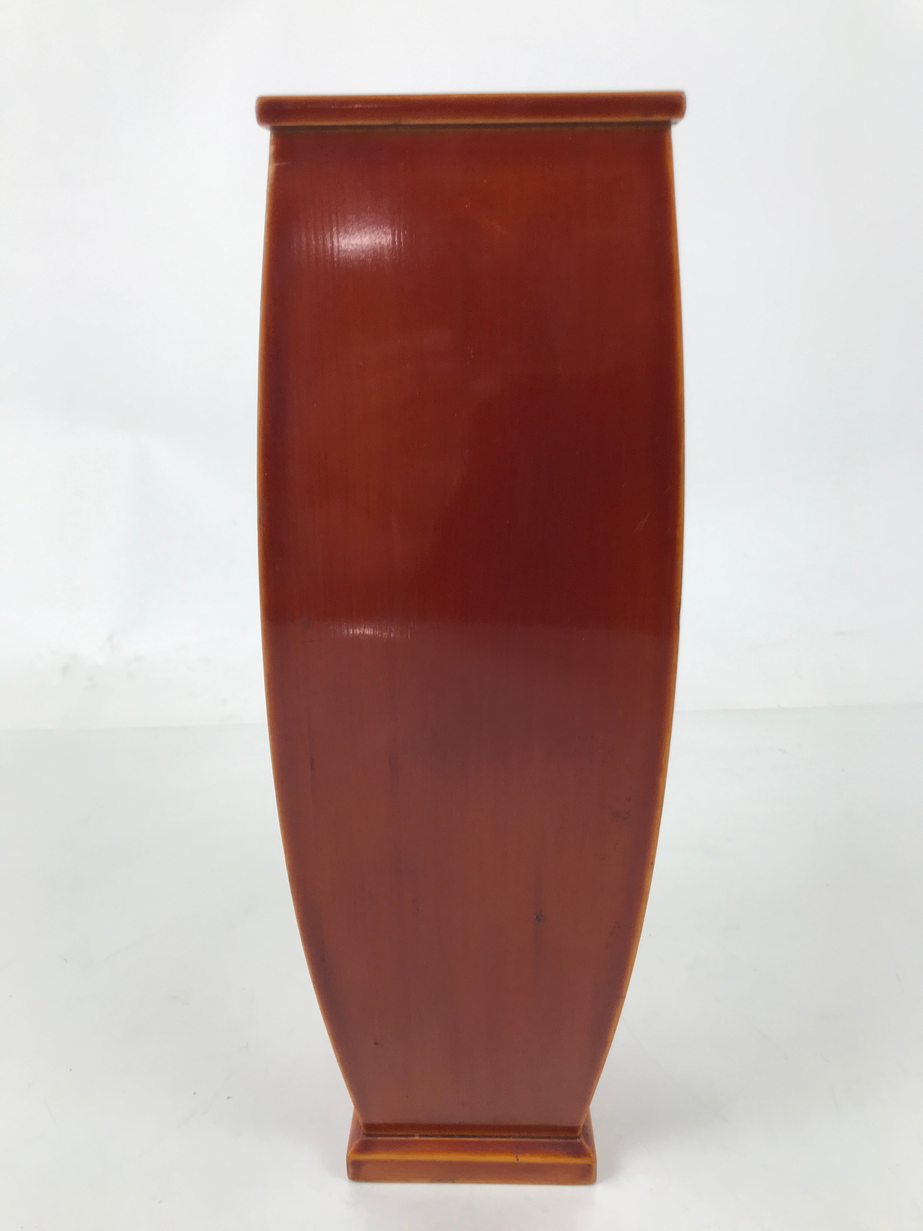 Japanese Lacquered Wood Flower Vase Vtg Kabin Ikebana Arrangement Shunkei FK184