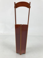Japanese Lacquered Wood Flower Vase Vtg Kabin Ikebana Arrangement Shunkei FK185