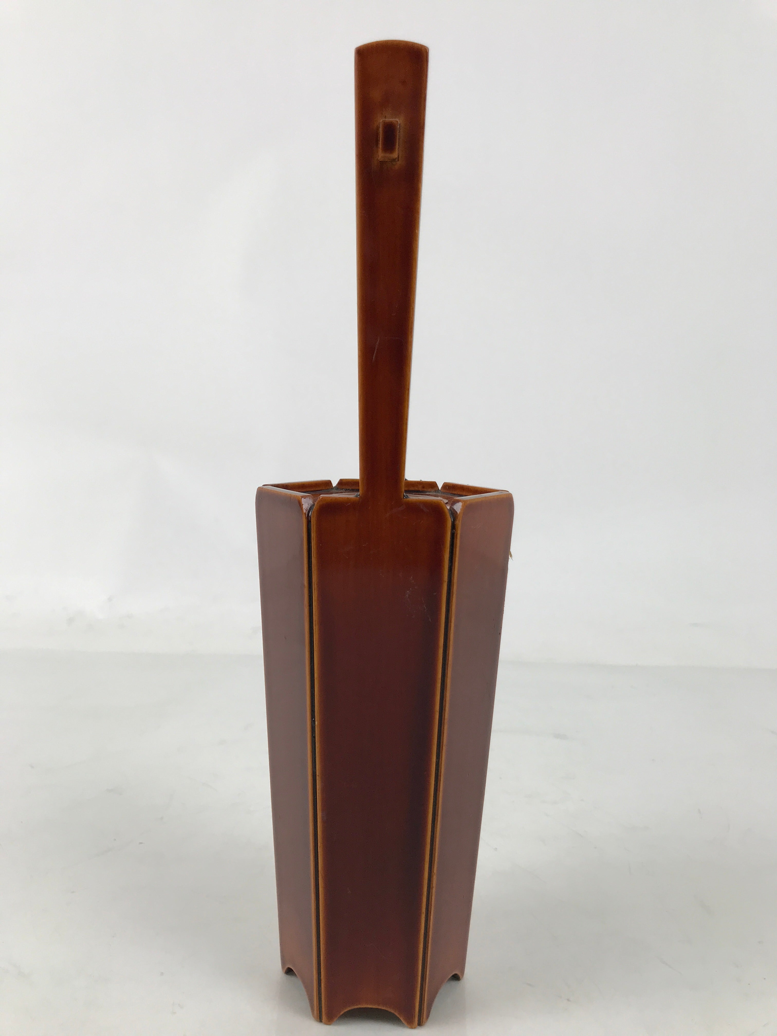Japanese Lacquered Wood Flower Vase Vtg Kabin Ikebana Arrangement Shunkei FK185