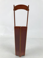 Japanese Lacquered Wood Flower Vase Vtg Kabin Ikebana Arrangement Shunkei FK185