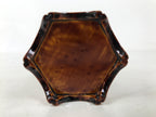 Japanese Lacquered Wood Flower Vase Vtg Kabin Ikebana Arrangement Shunkei FK185