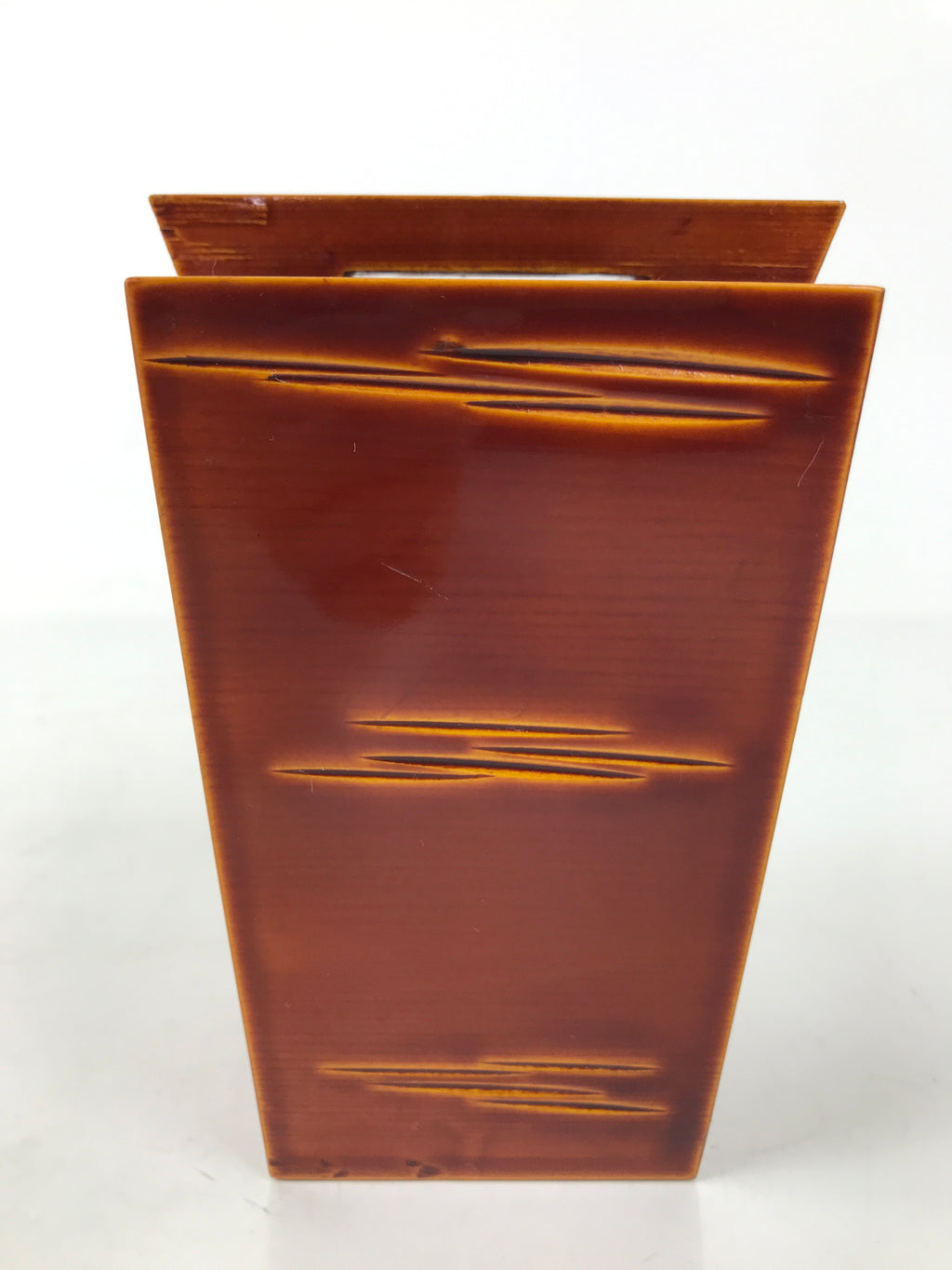 Japanese Lacquered Wood Flower Vase Vtg Kabin Ikebana Arrangement Shunkei FK186
