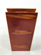 Japanese Lacquered Wood Flower Vase Vtg Kabin Ikebana Arrangement Shunkei FK186