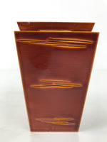 Japanese Lacquered Wood Flower Vase Vtg Kabin Ikebana Arrangement Shunkei FK186