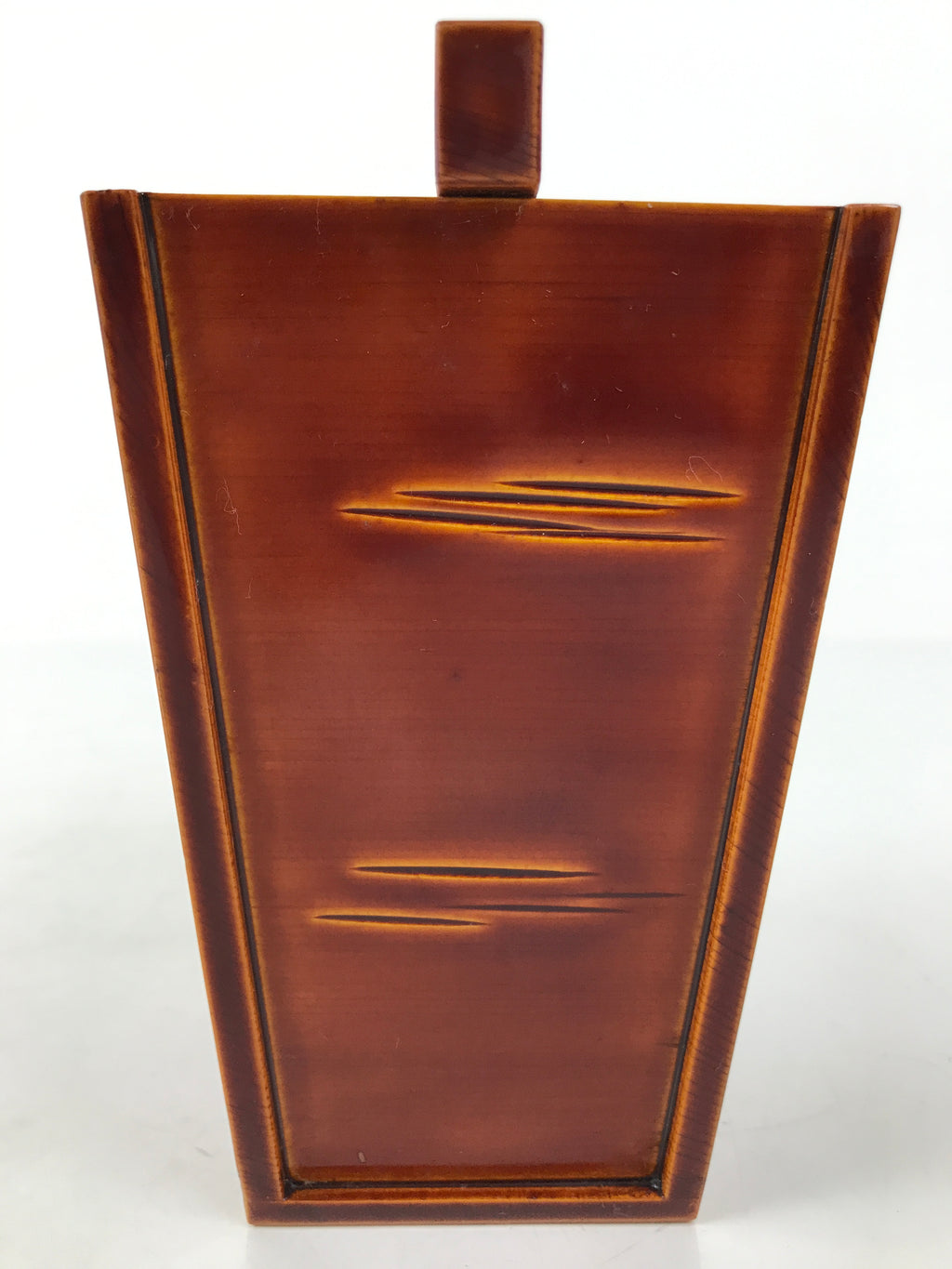 Japanese Lacquered Wood Flower Vase Vtg Kabin Ikebana Arrangement Shunkei FK186