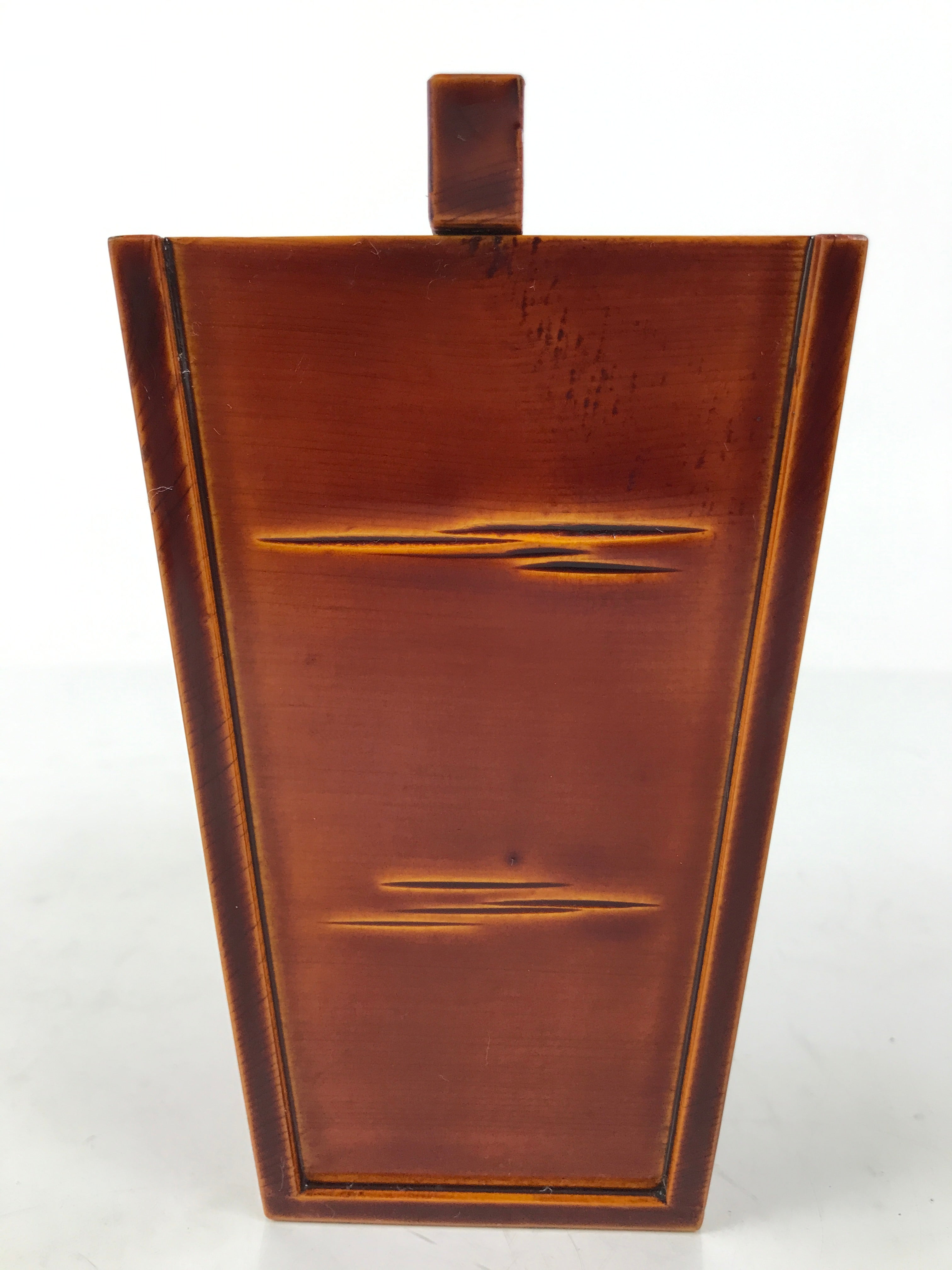 Japanese Lacquered Wood Flower Vase Vtg Kabin Ikebana Arrangement Shunkei FK186