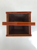 Japanese Lacquered Wood Flower Vase Vtg Kabin Ikebana Arrangement Shunkei FK186