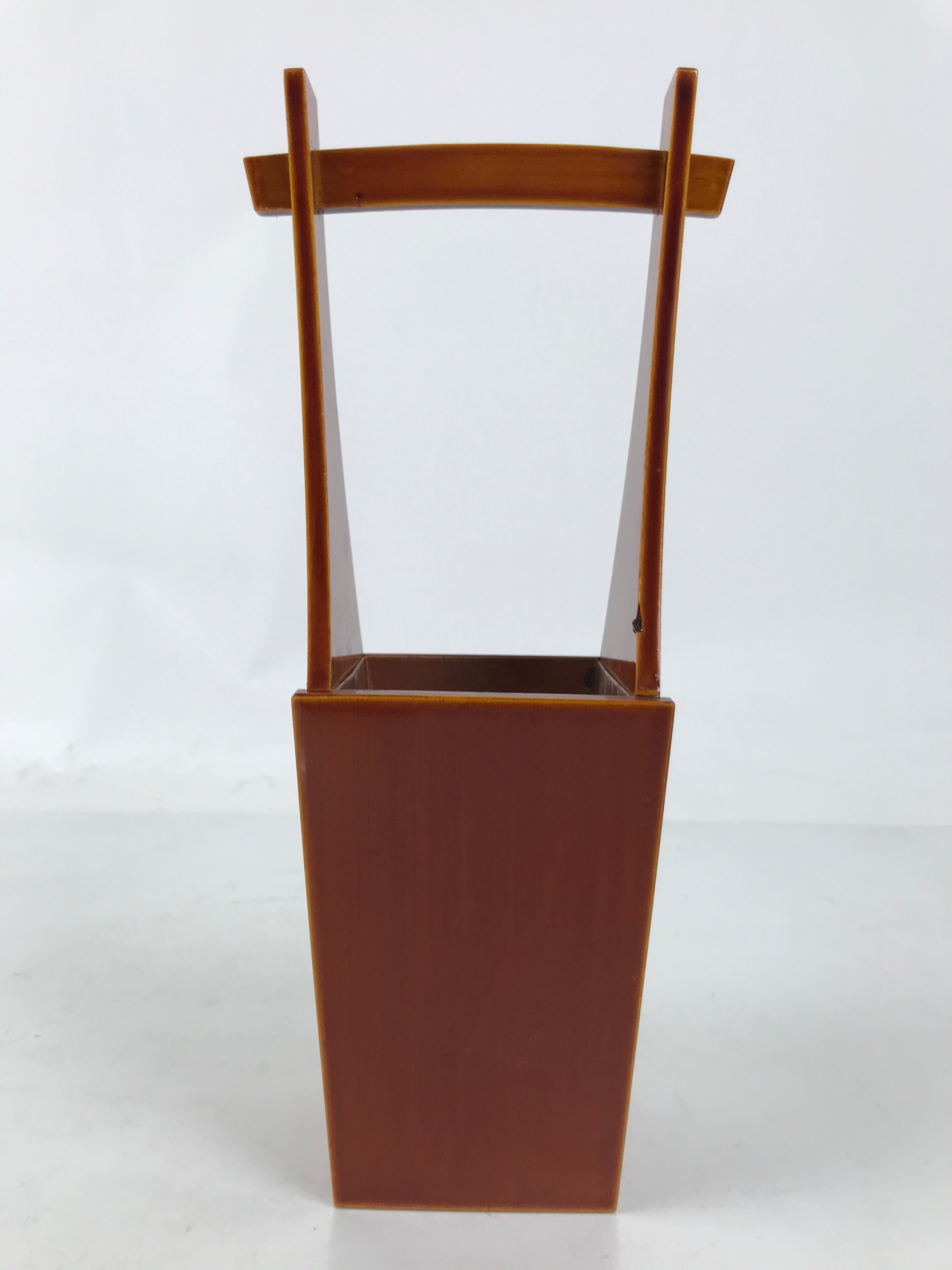 Japanese Lacquered Wood Flower Vase Vtg Kabin Ikebana Arrangement Shunkei FK187