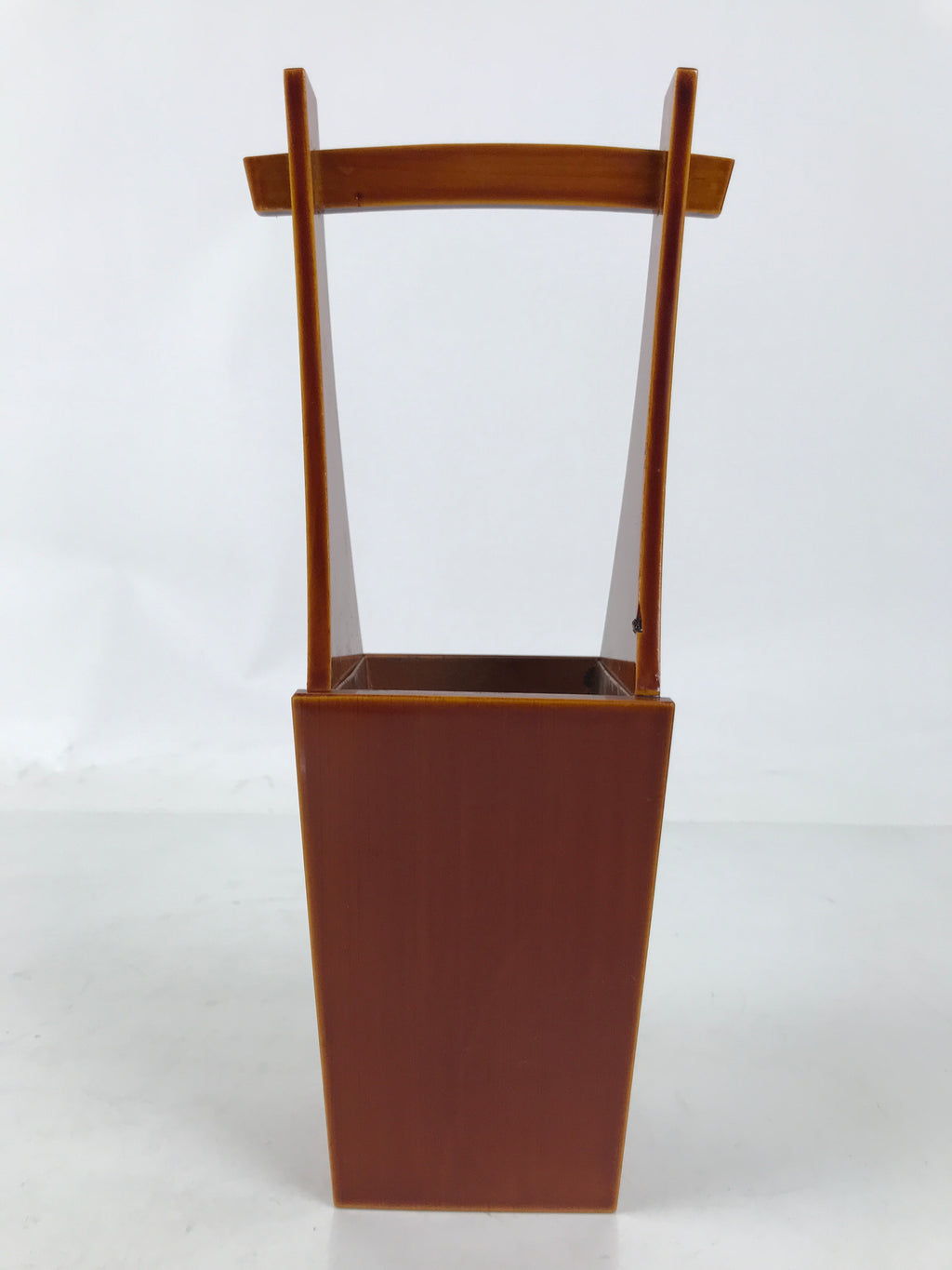 Japanese Lacquered Wood Flower Vase Vtg Kabin Ikebana Arrangement Shunkei FK187