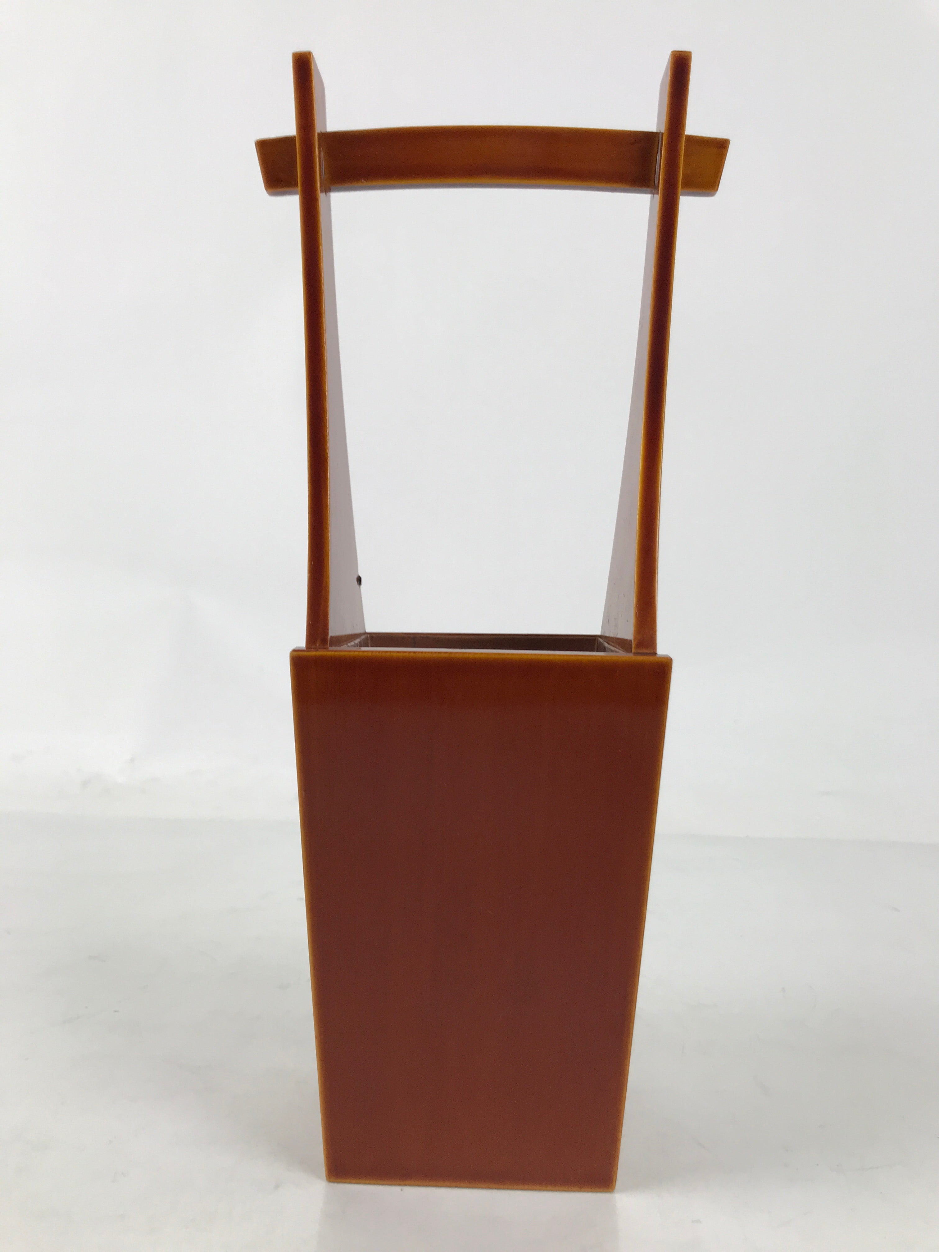 Japanese Lacquered Wood Flower Vase Vtg Kabin Ikebana Arrangement Shunkei FK187