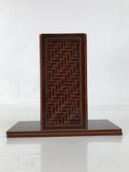 Japanese Lacquered Wood Flower Vase Vtg Kabin Ikebana Arrangement Shunkei LWB126
