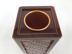 Japanese Lacquered Wood Flower Vase Vtg Kabin Ikebana Arrangement Shunkei LWB126