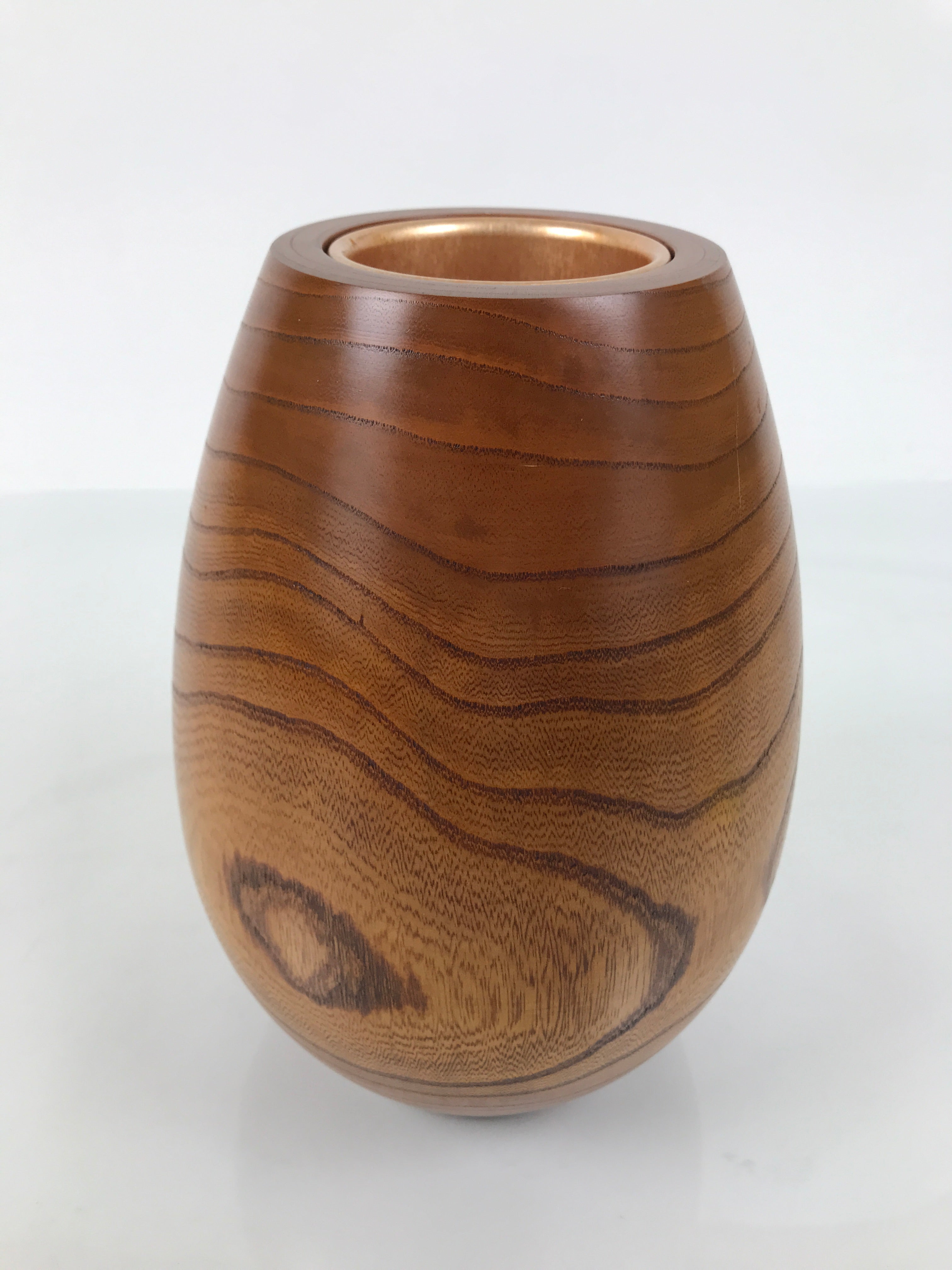 Japanese Lacquered Wood Flower Vase Vtg Two Way Kabin Ikebana Arrangement FK225