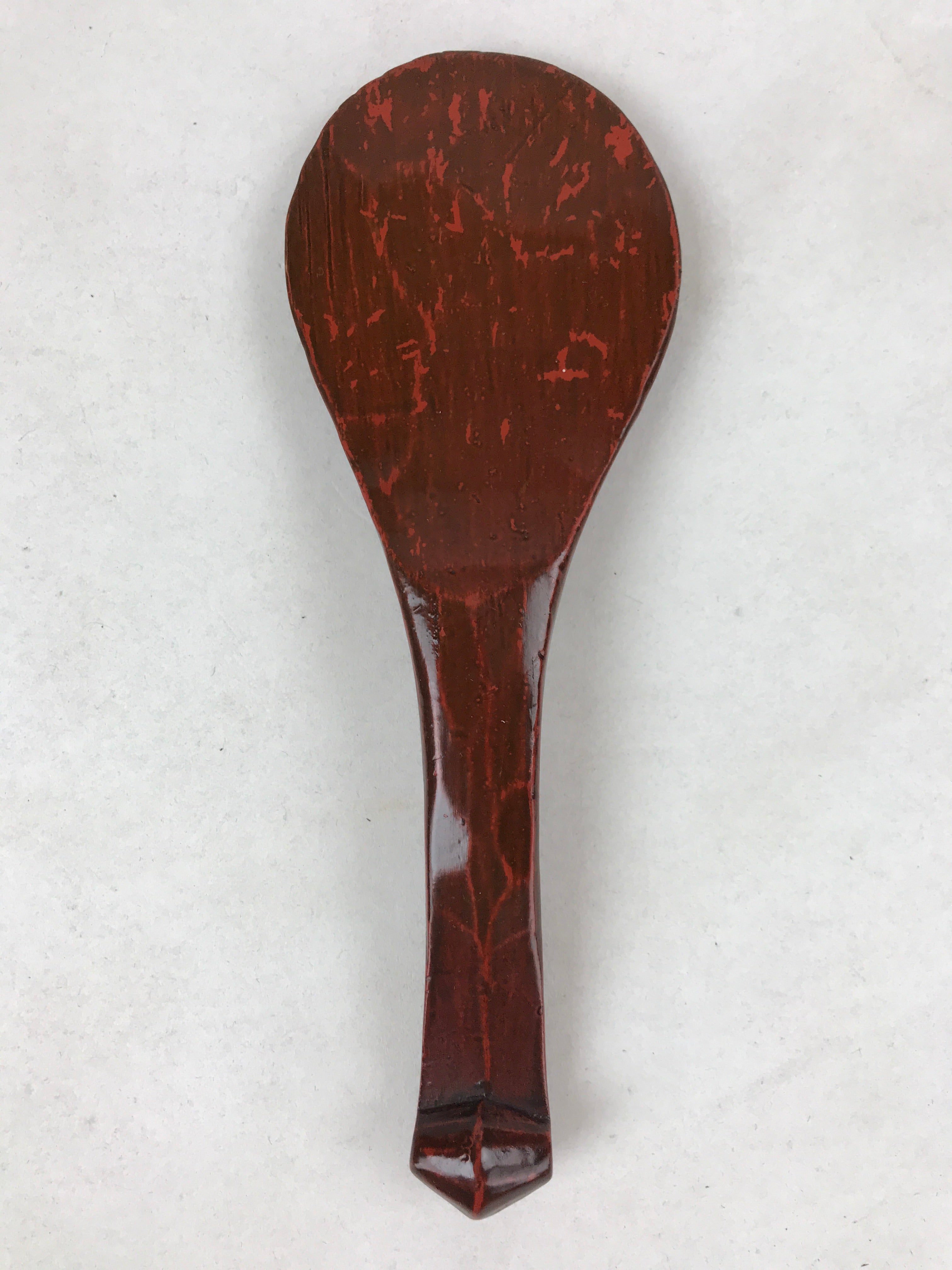 Japanese Lacquered Wood Kamakurabori Ohitsu Rice Container Vtg Paddle Red LWB84