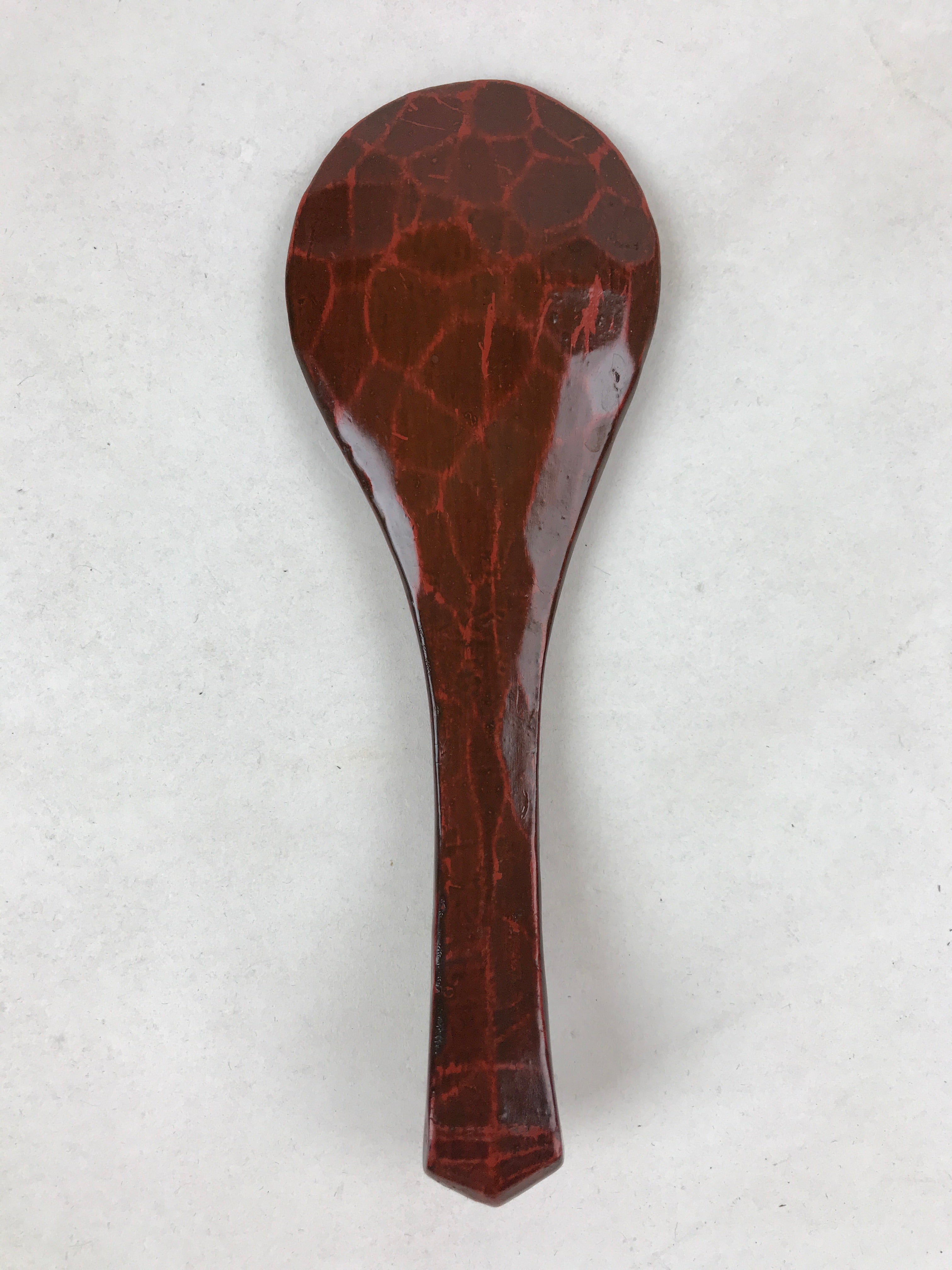 Japanese Lacquered Wood Kamakurabori Ohitsu Rice Container Vtg Paddle Red LWB84