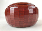 Japanese Lacquered Wood Kamakurabori Ohitsu Rice Container Vtg Paddle Red LWB84