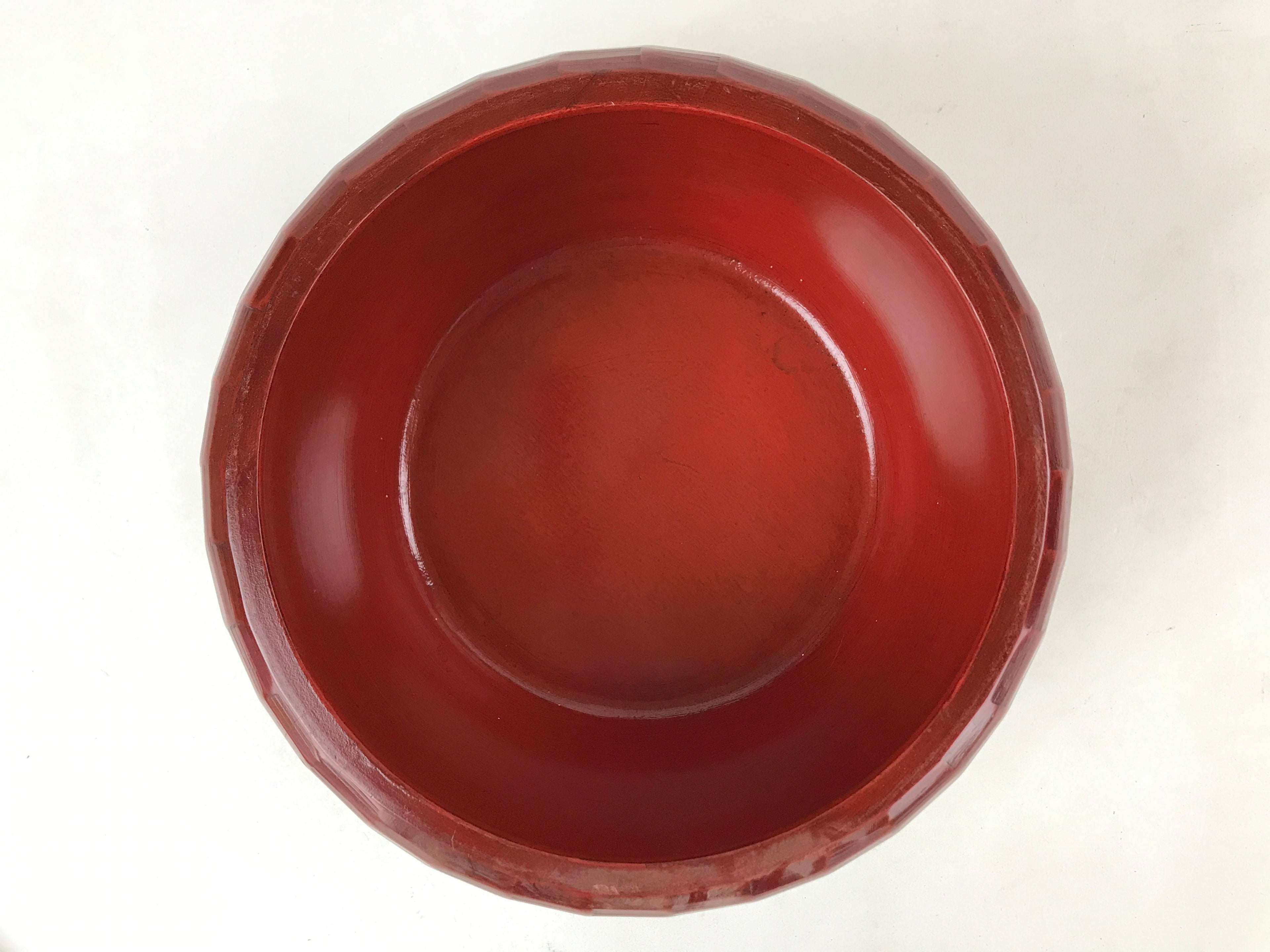 Japanese Lacquered Wood Kamakurabori Ohitsu Rice Container Vtg Paddle Red LWB84