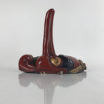 Japanese Lacquered Wood Large Tengu Noh Mask Vtg Yokai Kami Display Red OM54