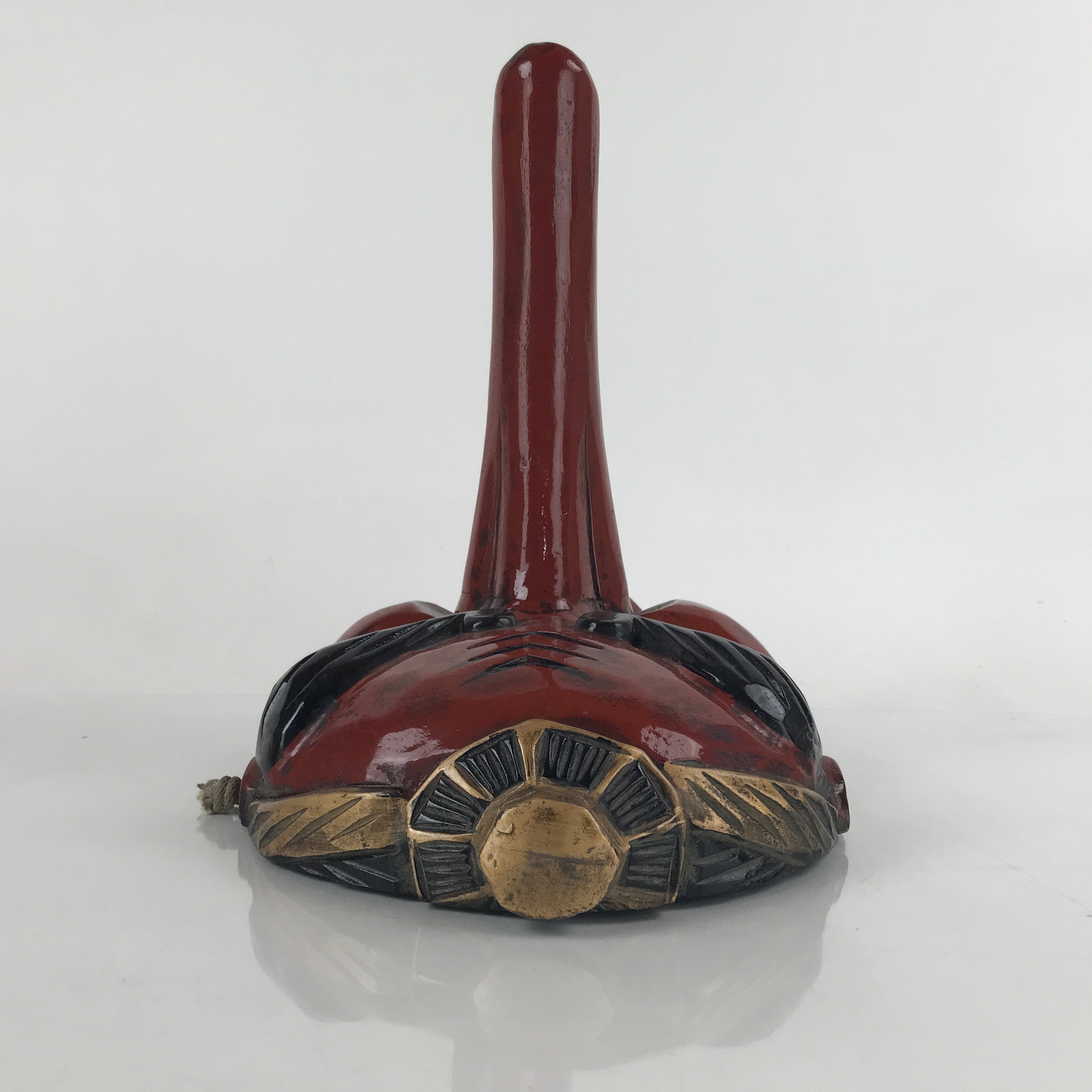 Japanese Lacquered Wood Large Tengu Noh Mask Vtg Yokai Kami Display Red OM54