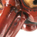 Japanese Lacquered Wood Large Tengu Noh Mask Vtg Yokai Kami Display Red OM54