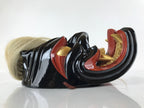 Japanese Lacquered Wood Noh Oni Mask Kagura Buryu Vtg Ichiryu Kajiwara Box OM39