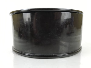 Japanese Lacquered Wood Ohitsu Rice Container Vtg Paddle Black Red Round L379