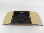 Japanese Lacquered Wood Serving Tray Makie Leaves Vtg Plate Square Black LWB78