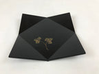 Japanese Lacquered Wood Serving Tray Makie Leaves Vtg Plate Square Black LWB78