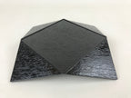 Japanese Lacquered Wood Serving Tray Makie Leaves Vtg Plate Square Black LWB78