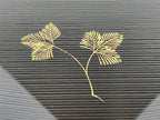 Japanese Lacquered Wood Serving Tray Makie Leaves Vtg Plate Square Black LWB78
