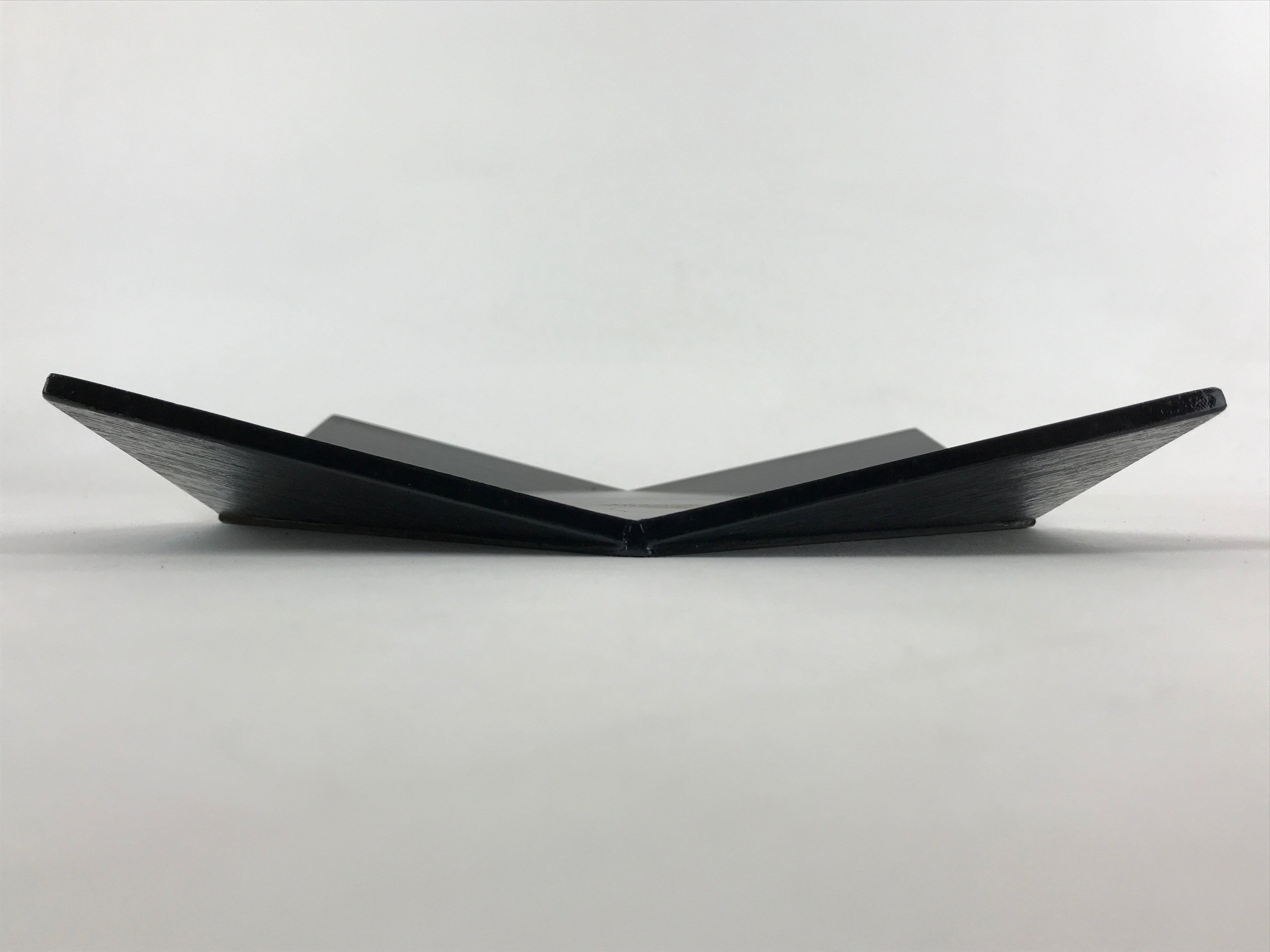 Japanese Lacquered Wood Serving Tray Makie Leaves Vtg Plate Square Black LWB78