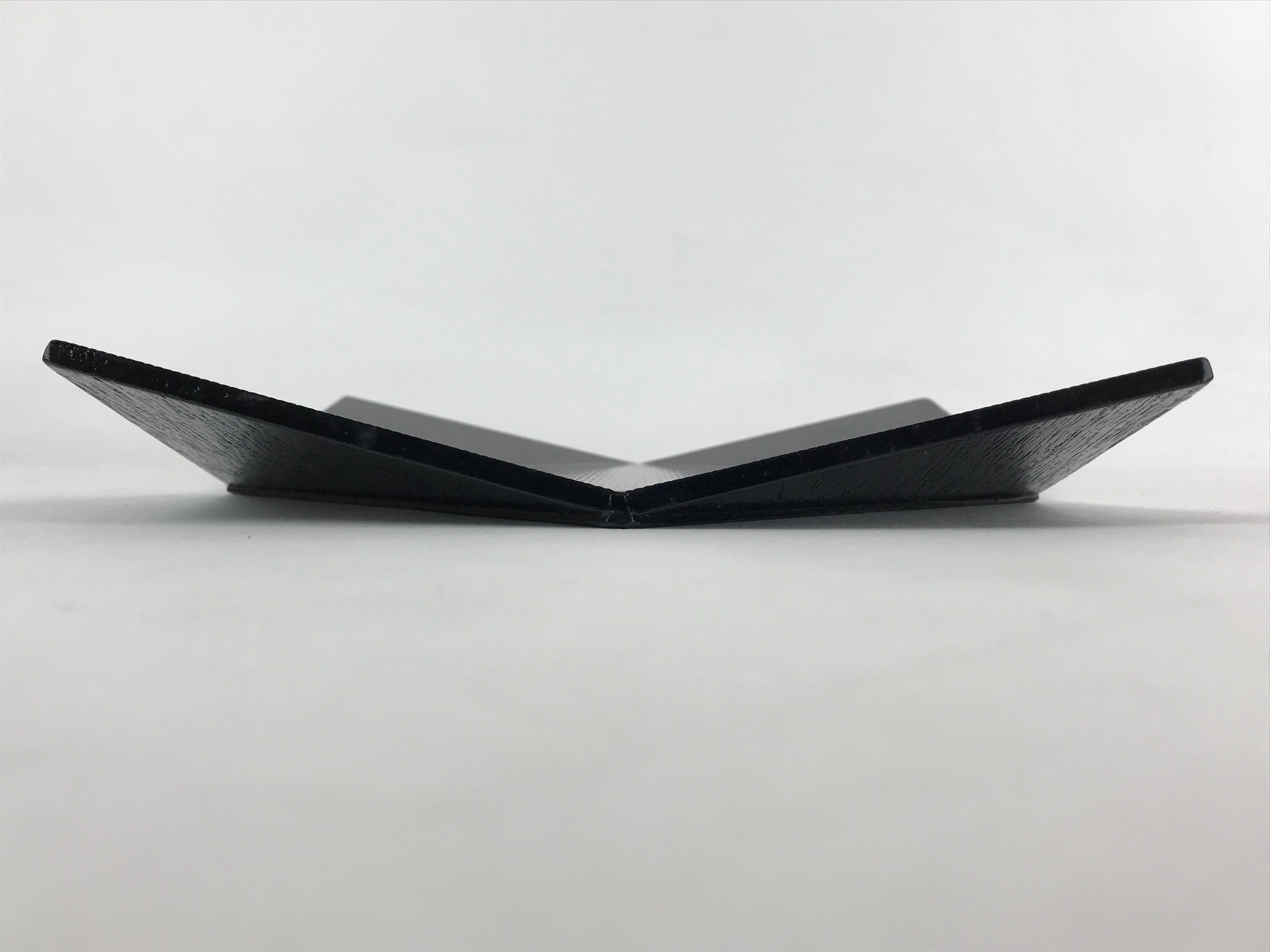 Japanese Lacquered Wood Serving Tray Makie Leaves Vtg Plate Square Black LWB78
