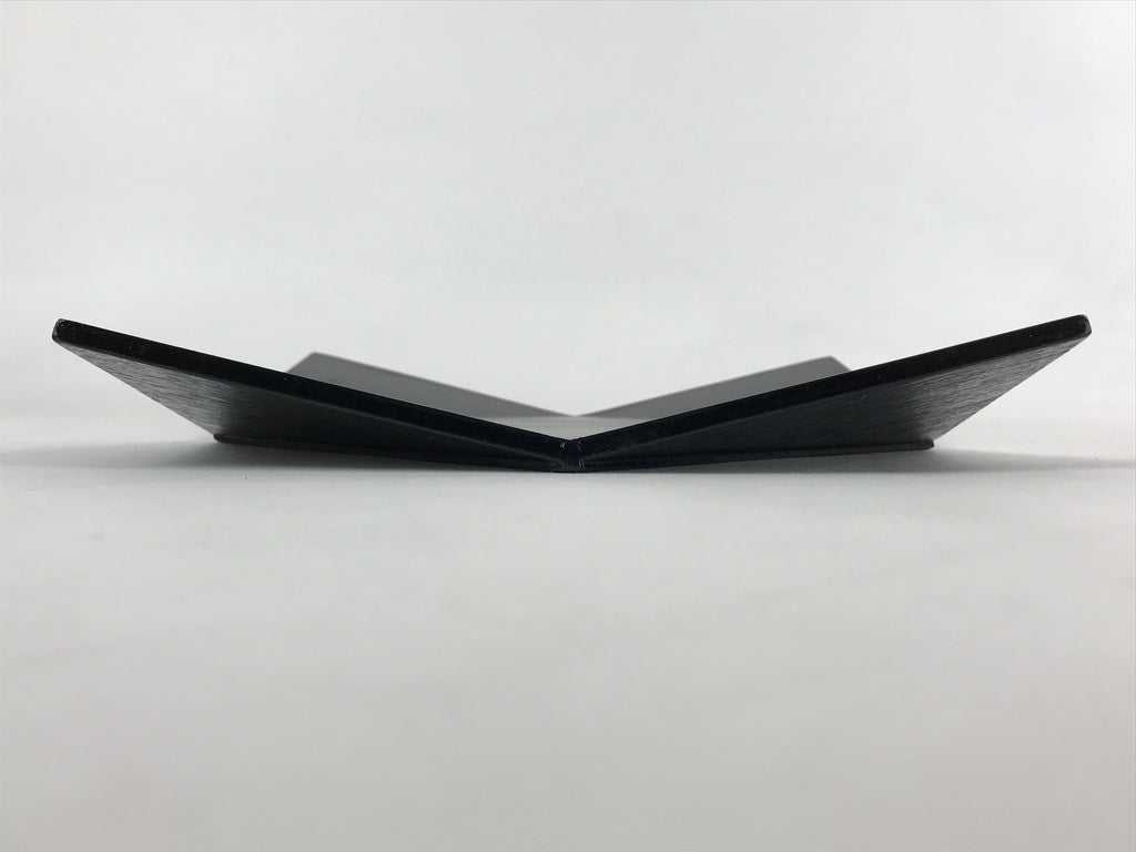 Japanese Lacquered Wood Serving Tray Makie Leaves Vtg Plate Square Black LWB78