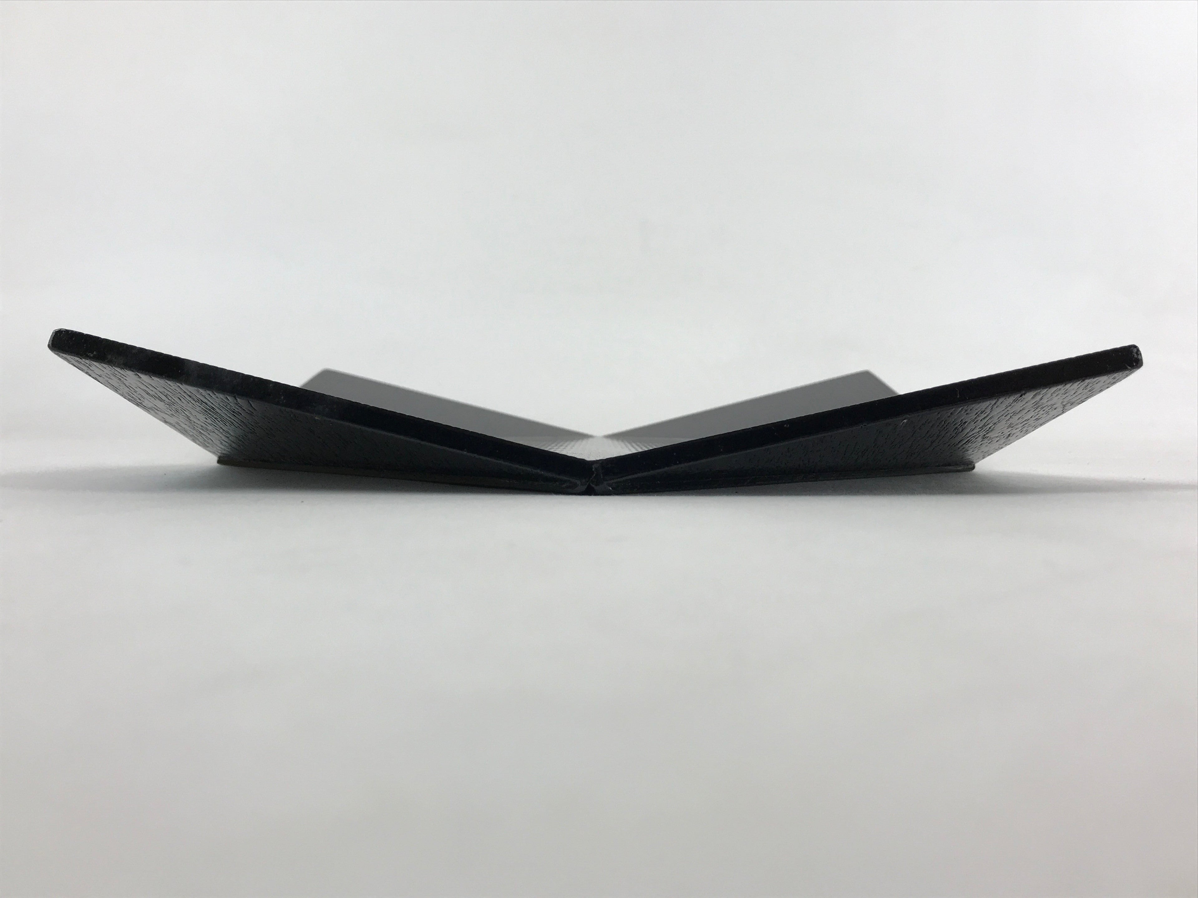 Japanese Lacquered Wood Serving Tray Makie Leaves Vtg Plate Square Black LWB78