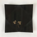 Japanese Lacquered Wood Serving Tray Makie Leaves Vtg Plate Square Black LWB78