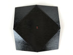 Japanese Lacquered Wood Serving Tray Makie Leaves Vtg Plate Square Black LWB79